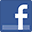 Facebook logo, white "f" on blue.