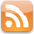 RSS feed icon, orange background.