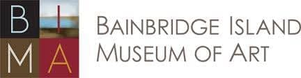 Logo of Bainbridge Island Museum of Art, featuring the acronym "BIMA" in four squares on the left and the full name in text on the right.