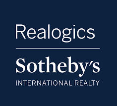 Logo of Realogics Sotheby's International Realty, featuring white text on a dark blue background.