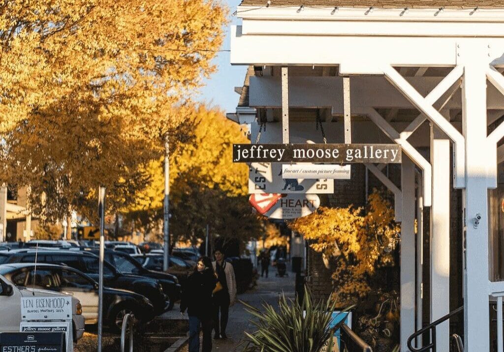 Jeffrey Moose Gallery, autumn street scene.