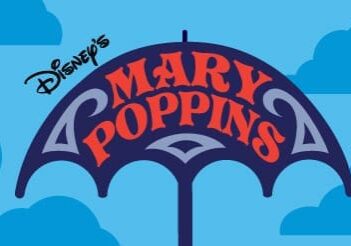 Disney’s Mary Poppins umbrella graphic with clouds in the background. Text reads "December 4-20.