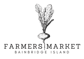 Bainbridge Island Farmers Market logo with a beet.